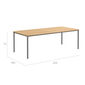 Portland Table Graphite 220 x 100 with teak top