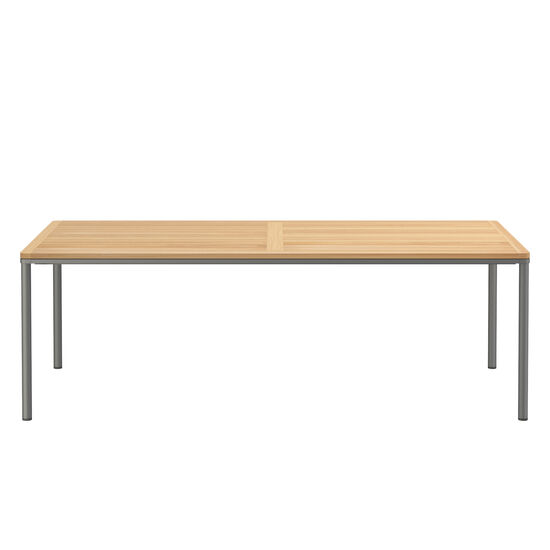 Portland Table Graphite 220 x 100 with teak top