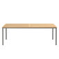 Portland Table Graphite 220 x 100 with teak top