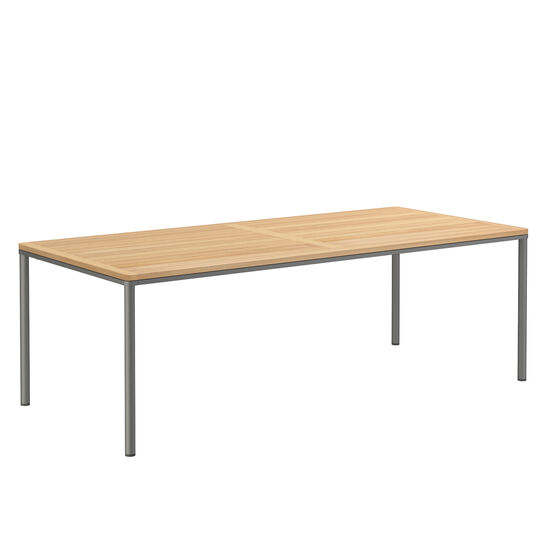 Portland Table Graphite 220 x 100 with teak top