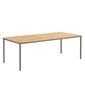 Portland Table Graphite 220 x 100 with teak top