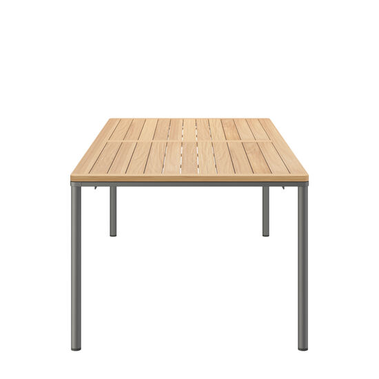 Portland Table Graphite 220 x 100 with teak top