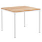 Portland Table White 90 x 90 with teak top