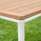Portland Table White 90 x 90 with teak top