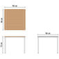 Portland Table White 90 x 90 with teak top