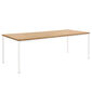 Portland Table White 220 x 100 with teak top
