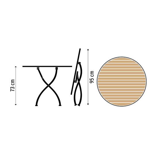 Fontenay Folding Table Ø 90, Teak