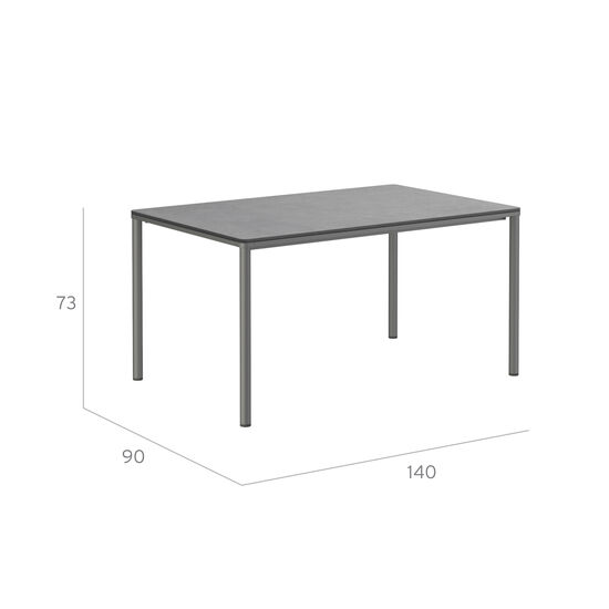 Portland Table Graphite 140 x 90, with HPL top Shade