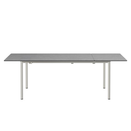 Portland Stainless Steel Extending Table 165-225 x 90, with HPL top Stone