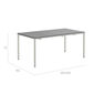 Portland Stainless Steel Extending Table 165-225 x 90, with HPL top Stone