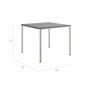 Portland Table Stainless Steel 90 x 90, with HPL top Stone