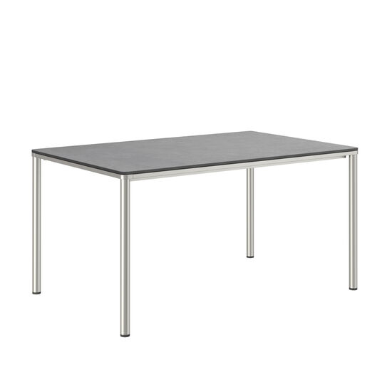 Portland Table Stainless Steel 140 x 90, with HPL top Stone