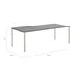 Portland Table Stainless Steel 220 x 100, with HPL top Stone