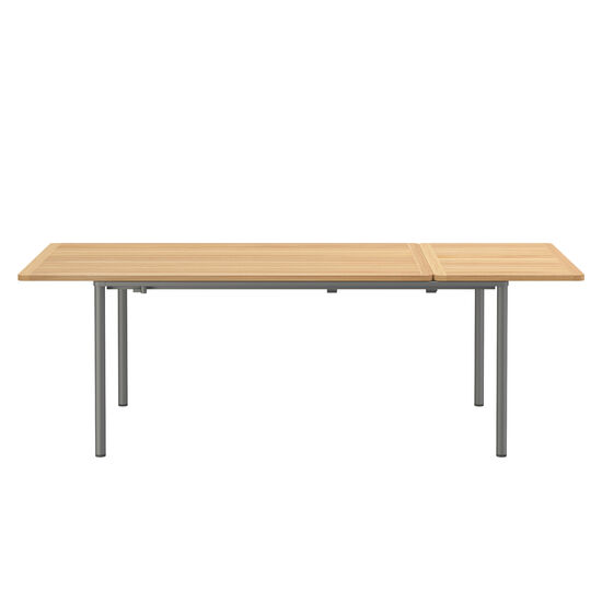 Portland Extending Table Graphite 165-225 x 90 with teak top