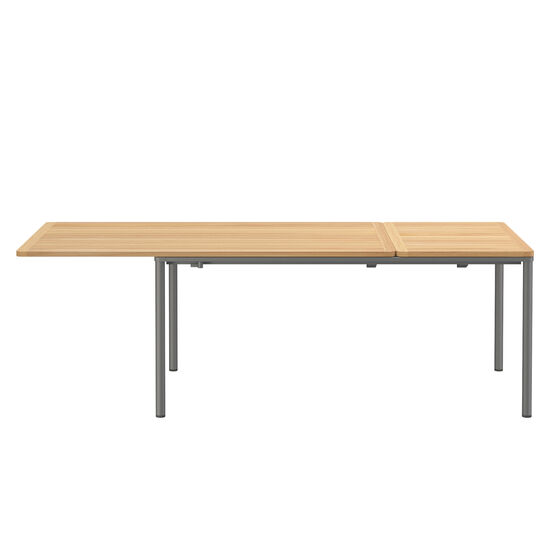 Portland Extending Table Graphite 165-225 x 90 with teak top