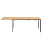 Portland Extending Table Graphite 165-225 x 90 with teak top