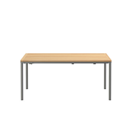 Portland Extending Table Graphite 165-225 x 90 with teak top