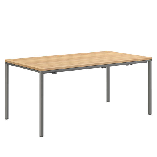 Portland Extending Table Graphite 165-225 x 90 with teak top