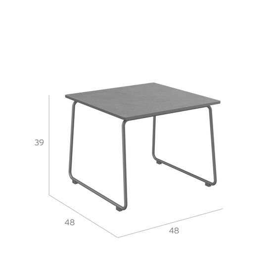 Pan Side Table Graphite 48 x 48 HPL Shade