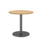 Ronda Single-Pedestal Table Graphite Ø 80 with teak top