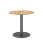 Ronda Single-Pedestal Table Graphite Ø 80 with teak top