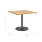 Ronda Single-Pedestal Table Graphite 90 x 90 with teak top