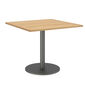 Ronda Single-Pedestal Table Graphite 90 x 90 with teak top
