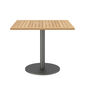 Ronda Single-Pedestal Table Graphite 90 x 90 with teak top