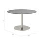 Ronda Single-Pedestal Table Stainless Steel Ø 120 with HPL Stone top