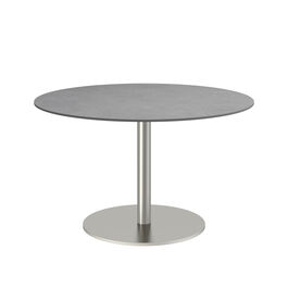 Ronda Single-Pedestal Table Stainless Steel Ø 120 with HPL Shade top