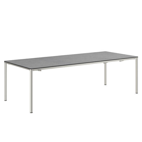 Portland Stainless Steel Extending Table 240-300 x 100, with HPL top Stone