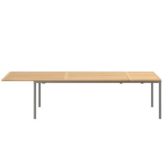 Portland Extending Table Graphite 240-300 x100 with teak top