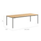 Portland Extending Table Graphite 240-300 x100 with teak top