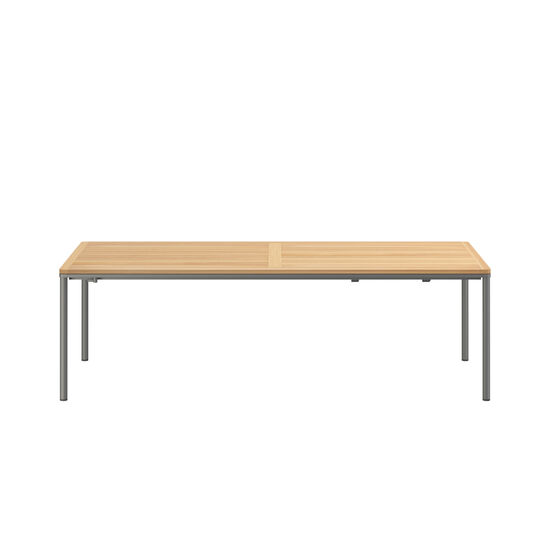 Portland Extending Table Graphite 240-300 x100 with teak top