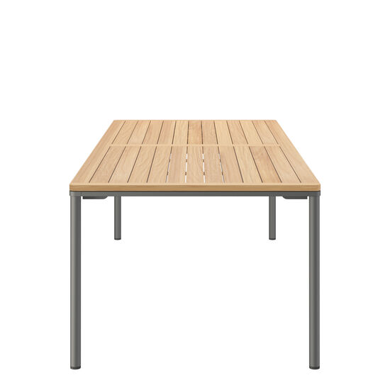Portland Extending Table Graphite 240-300 x100 with teak top