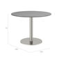 Ronda Single-Pedestal Table Stainless Steel Ø 100 with HPL Stone top