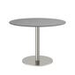 Ronda Single-Pedestal Table Stainless Steel Ø 100 with HPL Stone top