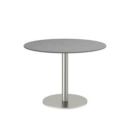 Ronda Single-Pedestal Table Stainless Steel Ø 100 with HPL Shade top