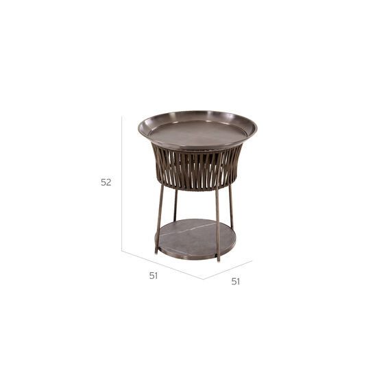 Temper Side Table Ceramic Grey-Brown