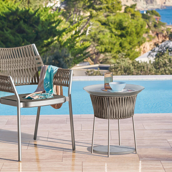 Temper Side Table Ceramic Grey-Brown
