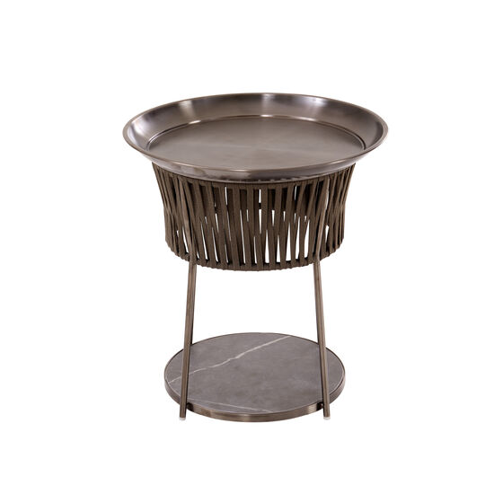 Temper Side Table Ceramic Grey-Brown
