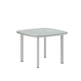 Temper Table Anodised 100 x 100 with glass top
