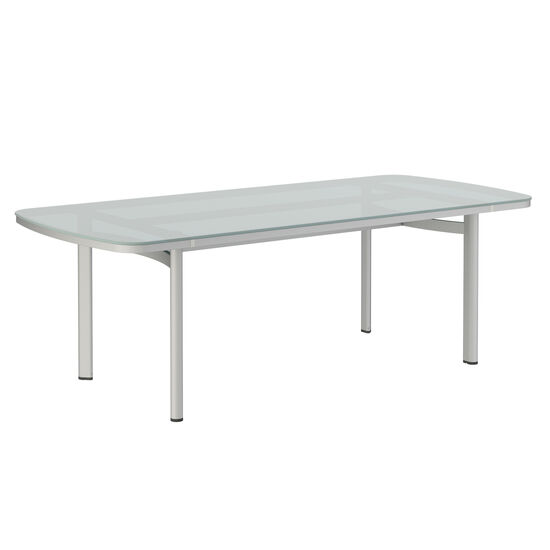 Temper Table Anodised 220 x 100 with glass top