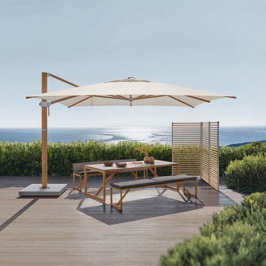 Positano Parasol 3.50 x 3.50 m square, Ivory