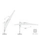 Positano Parasol 3.50 x 3.50 m square, Ivory