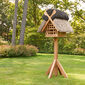 Birdhouse with Thatched Roof, Teak