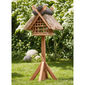 Birdhouse with Thatched Roof, Teak