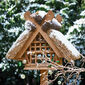 Birdhouse with Thatched Roof, Teak