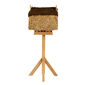 Birdhouse with Thatched Roof, Teak