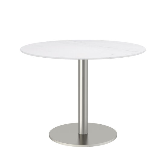 Ronda Single-Pedestal Table Ø 100 Ceramic Marble White